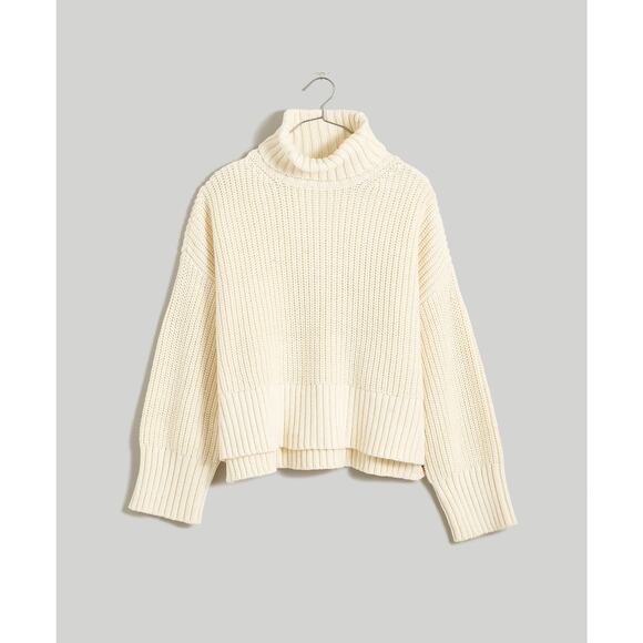 Madewell Antique Cream Wide Rib Turtleneck Sweater NWT Size XXS - Picture 5 of 9